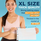 Body Wipes for Adults Bathing No Rinse 50pc XL - Ultra Thick Shower Travel Wipes for Personal Cleansing & Hygiene Essentials, Elderly Care, Incontinence Disposable Washcloths for Women Men