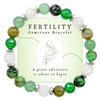 Fertility Bracelets For Women - Natural Crystals and Gemstones - 8mm Beaded Stretch Bracelet - One Size Fits All - Infertility Gifts For Women IVF Must Haves