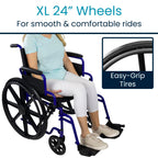 Vive Bariatric Wheelchair for Adults (Supports 400 lbs) - Foldable, Heavy Duty, Manual & Transport Wheel Chair - Portable Senior Drive Travel Scooter for Transfers - Wide 20" Seat