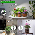Garpsen Grow Light with Clip, Full Spectrum, Flexible Gooseneck, 2Pack