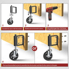 Heavy Duty Gate Wheels for Fences, Yards, Farms, Gate Casters with Spring Loaded, 360 Degree Swivel Max Load Capacity 220lbs