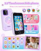 Dylanto Kids Phone ,3.5'' Touchscreen Phone for Kids Learning Play Toys for 3-9 Years Old Girls with Dual Camera,Video Players,Game,Christmas Birthday Gifts for Girls Age 3 4 5 6 7 8 9 -Purple