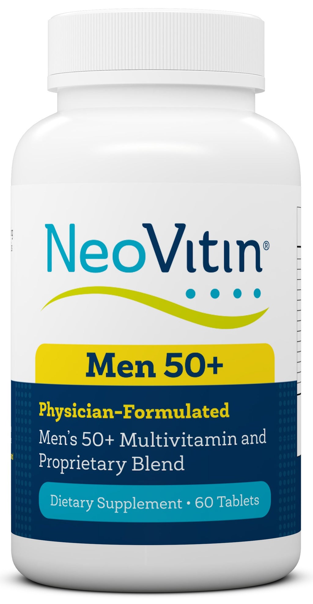 NeoVitin Men's 50+ Multivitamin/Multimineral with Vitamin B, Vitamin D, Calcium, Vitamin D, L-Carnitine, Asian Ginseng Root Powder, Green Tea Leaf Extract, Turmeric Root Extract