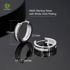KRKC&CO Hoop Earrings Men, Sterling Silver, 14K/White Plated Hypoallergenic