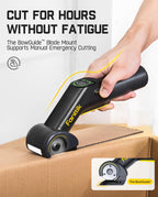 Fanttik C10 Pro BowGuide Electric Cardboard Cutter, Cordless Scissors with LED Display, 2-Speed Adjustable, Rechargeable Powerful Rotary Box Cutter with 2 Blades for Fabric, Carpet, Leather, Cardboard