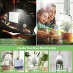 Juhefa Grow Light for Indoor Plants Growing, 6000K Full Spectrum Gooseneck Plant Lamp for Seedings Succulents Small Plants, Auto On/Off Timing & 5 Dimming, 2-Pack