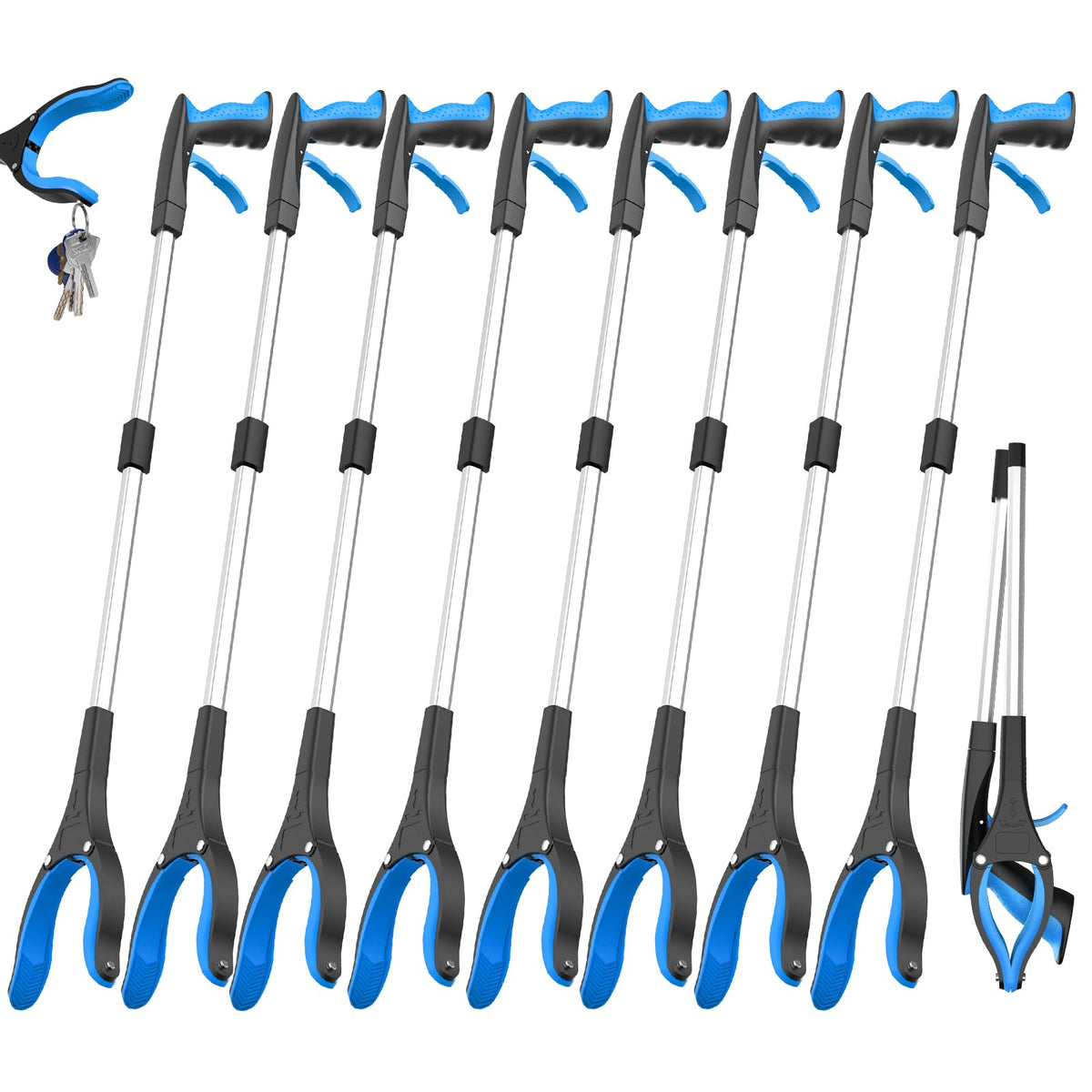 REWKCY 8 Pack 32 Inch Grabber Reacher Tool, Trash Grabbers, Trash Pickers
