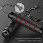Jump Rope, Tangle-Free Rapid Speed Jumping Rope Cable with Ball Bearings for Women, Men, and Kids, Adjustable Steel Jump Rope Workout with Foam Handles for Fitness,1 Pck,Red