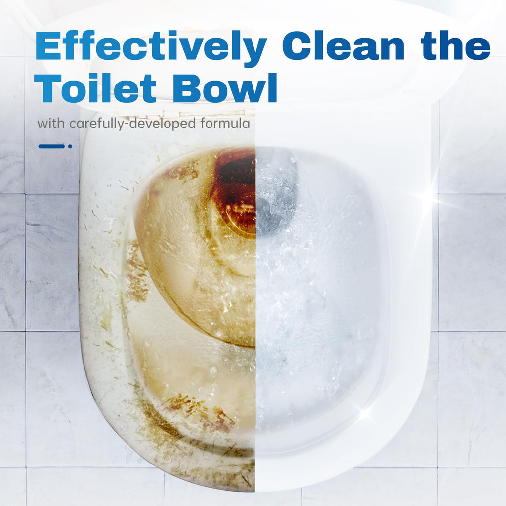 Vacplus Toilet Bowl Cleaner Tablets 100 PACK, Automatic Toilet Bowl Cleaners with Bleach for Deodorizing and Descaling, Bathroom Cleaner Against Tough Stains