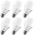 LUXRITE A19 LED Light Bulb 60W Equivalent 800LM, 2700K Warm White (6 Pack)