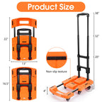 Voipvvii Folding Hand Truck500lbs, Portable Heavy Duty Dolly Cart, 6 Wheels Collapsible Luggage Cart with 2 Elastic Ropes - Compact Trolley Cart for Easy Moving - Ideal Hand Cart for Travel and More