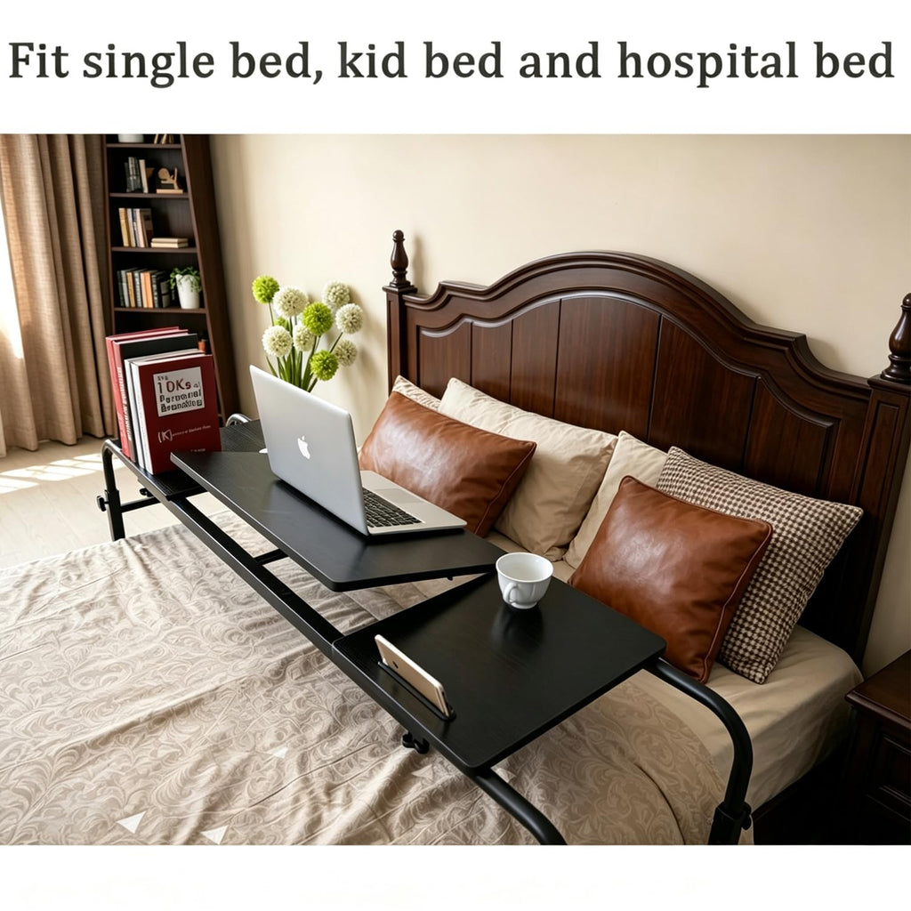Overbed Bedside Table Over The Bed Table with Wheels Height Adjustable Medical Tilt Top Hospital Bed Table Laptop Standing Lap Desk Cart Table Stand for Bed Hospital Home Office Use Bed Trays Desk