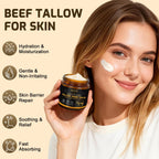 AKOFIC Beef Tallow for Skin, Tallow and Honey Balm, Organic Grass-Fed Beef Tallow for Face with Raw Honey and Beeswax, Body & Face Moisturizer for Dry/Sensitive Skin, Natural Formula, Light Scent