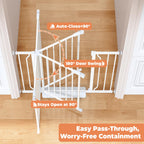 Cideny Baby Gate Auto Close, 29"-40" Dog Gate Indoor for Stairs & Doorways