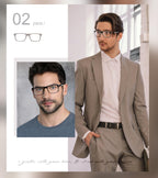 Missfive 2-Pack Mens Light Multifocus Progressive Reading Glasses Blue Light Blocking, Multifocal Spring Hinge No-Line Trifocal Readers Black Eyeglasses(Workspace For Near Range, +2.5)