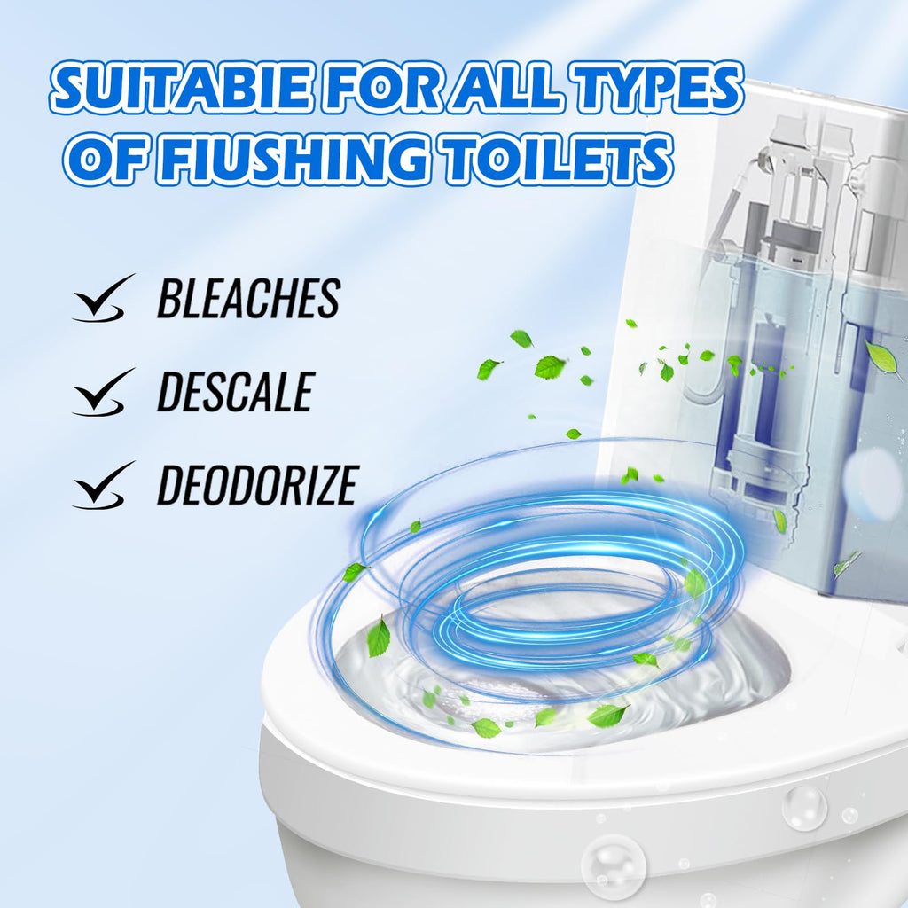 Automatic Toilet Bowl Cleaner Tablets–Fresh Scent,Long-Lasting Clean–Safe for Tanks&Pipes Deodorizing and Descaling –Bathroom Cleaner Against Tough Stains Keeps Bowl Clean Between Washes-50 PACK-1111