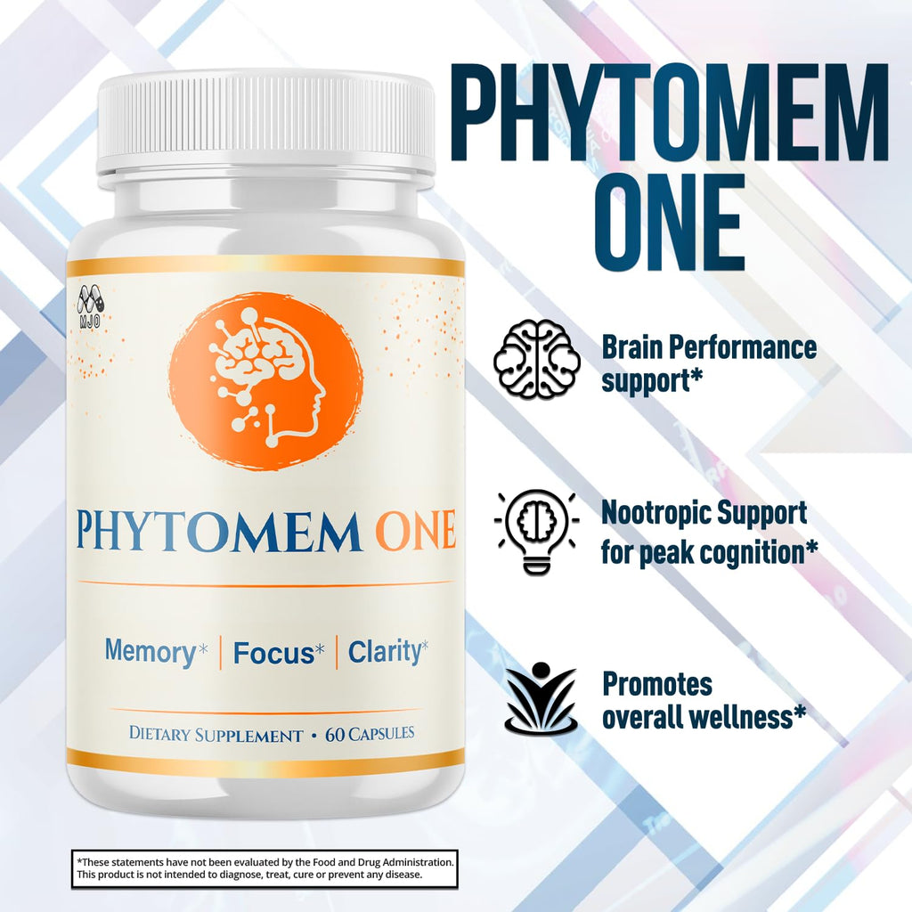 (5 Pack) Phytomem One Capsules, Official PhytomemOne Pills with All Natural Ingredients, Advanced Memory Support Supplement Brain Support Health and Wellness with Premium Multivitamins (300 Capsules)