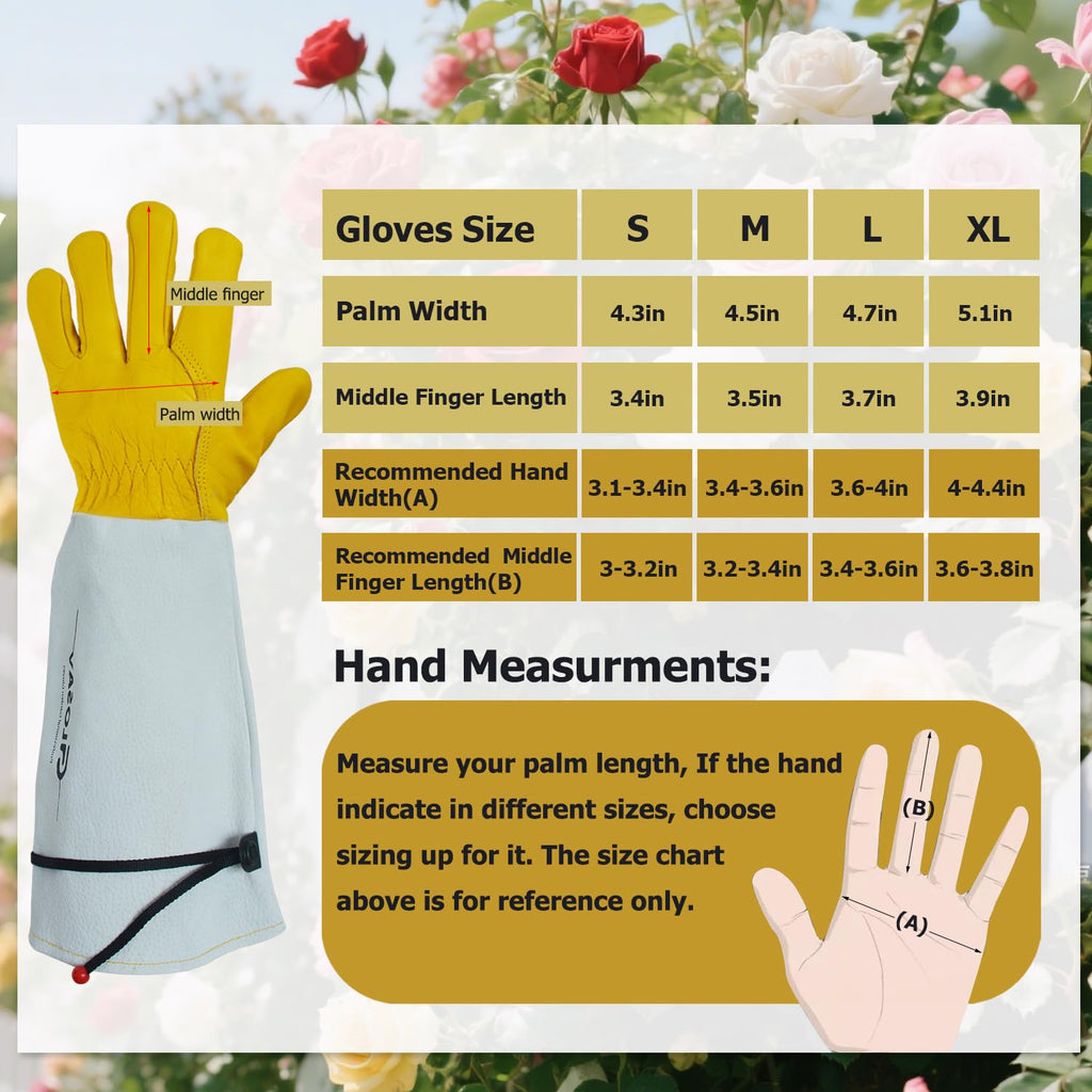 GLOSAV Cactus Garden Gloves- Real Puncture Proof, Thorn proof, Women & Men, Long Leather, Heavy Duty, Great for Gardening, Rose Pruning, Cacti Trimming, Weeding, Pull Thistle, Plant (Large)