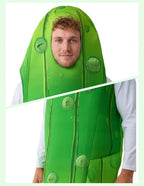 Spooktacular Creations Halloween Pickle Costume Adult, Unisex Food Costume for Men, Green Fruit Jumpsuit Outfit for Dress Up, Cosplay, Themed Parties (Medium)