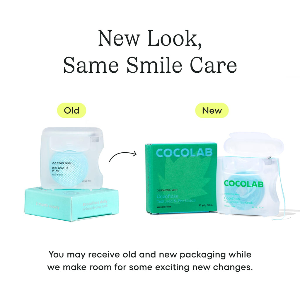 Cocofloss Expanding Woven Dental Floss by Cocolab, Waxed Tooth Floss for Daily Oral Care, Coconut Oil Infused, Vegan, for Adults and Kids, Mint Scent, 1 Pack
