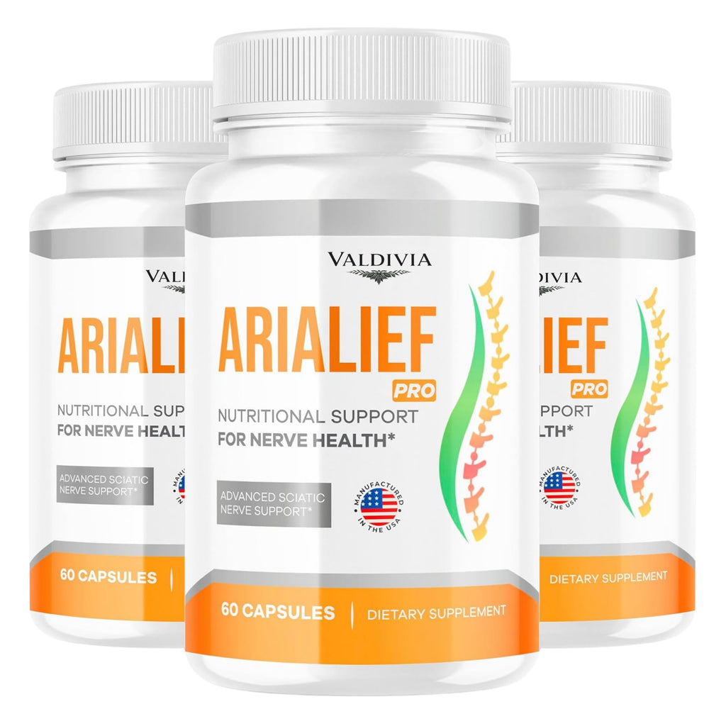 Valdivia (3 Pack) Arialief Pro Capsules for Sciatica, Arialeaf Nutritional Support for Nerve Health, Arialeaf Prime Palm Sciatica, Aria Leaf Primepalm Aria LIEF Vitamin, 3 Months