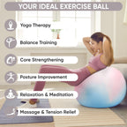 APEXUP Yoga Ball Exercise Ball, Heavy Duty Gym Ball for Fitness, Balance, Core Workout, Physical Therapy (S (15"~18") 45cm, Blue Pink)