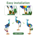dreamskip Metal Peacock Garden Decor Outdoor Statue, Peacock Yard Art Sculptures Outside Decoration for Home Patio Lawn Backyard, Gift for Women Moms Grandma
