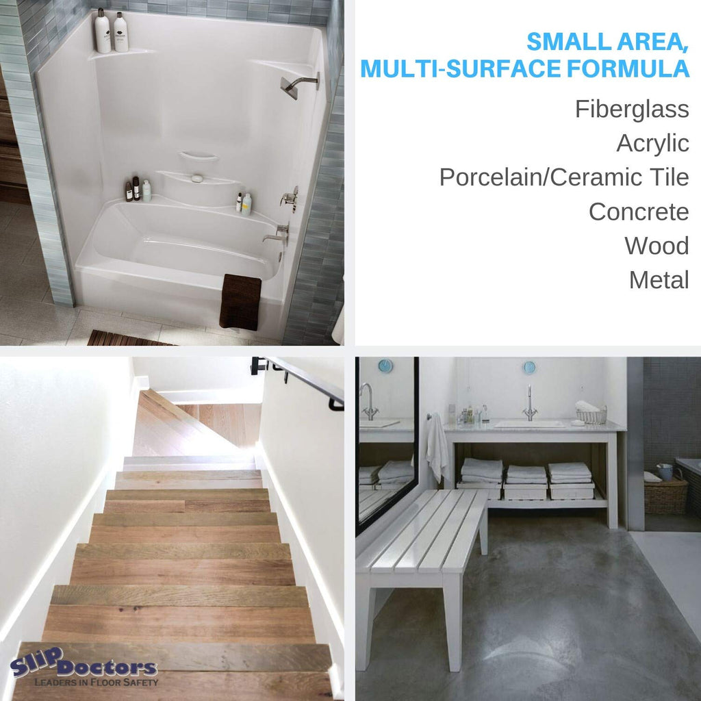 Anti-Slip Spray for Increased Grip on Fiberglass, Acrylic, Concrete and Tiles – Clear Non-Slip Coating for Shower, Bathtubs & Floors