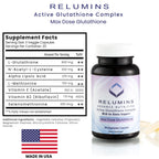 Relumins Advance White Active Glutathione Complex - Max Dose 900mg Glutathione with 6X Boosters, ALA & NAC - Summer Glow Wellness Anti-Aging Skin Supplement - 60 Capsules (30 Servings)