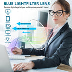 BONCAMOR 6 Pack Fashion Cat Eye Reading Glasses for Women Blue Light Blocking Oversized Spring Hinges Computer Readers (6 Mix, 2.5, Diopters)