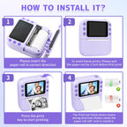 Instant Print Camera for Kids, Christmas Birthday Gifts for Girls Boys, 1080P Instant Digital Print Cameras for Toddler,Portable Toy for 4 5 6 7 8 9 10 Year Old Girl with 32GB SD Card，Purple
