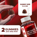 Vitamatic Tart Cherry with Celery Seed Gummies – 4000mg Equivalent Per Serving (from 10:1 Extract, 400mg) - 2-Pack