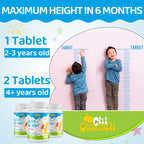 500 MG Calcium Supplement with Vitamin D3 & K2, Zinc, Magnesium & Prebiotics. Kids Vitamins for Kids' Height. Bone Strength, High Absorption, Orange Chewables, Gluten Free, 120 Tabs