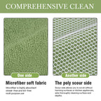 SINLAND 5 Color Assorted Microfiber Dish Cloth Best Kitchen Cloths Cleaning Cloths with Poly Scour Side 12Inchx12Inch 20 Pack (Pinkx4+bluex4+whitex4+yellowx4+greenx4)