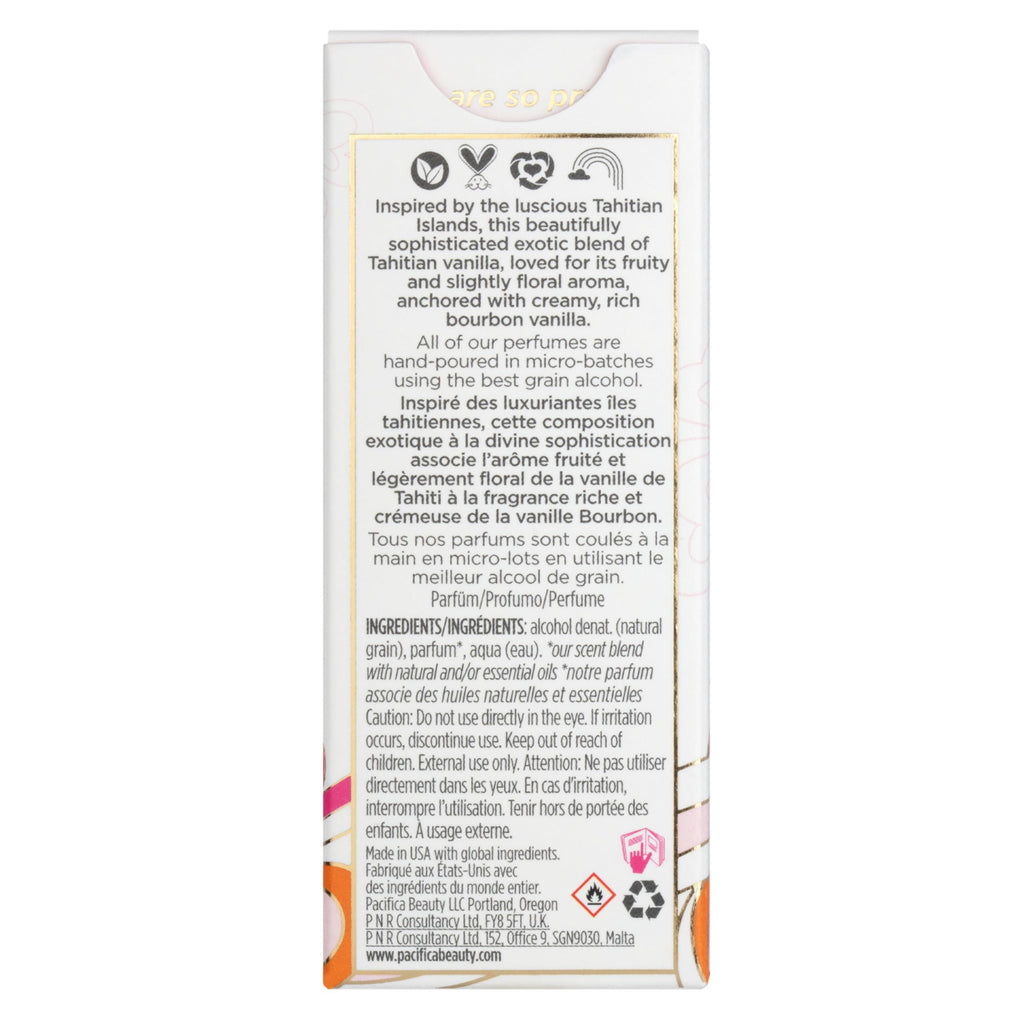 Pacifica Island Vanilla Perfume ��� Clean Vanilla Fragrance for Women - Warm Tropical Aroma - Long-Lasting Clean Beauty Non Toxic Scent, Vegan & Cruelty-Free, 1 oz Travel-Friendly Spray