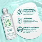 Biotrue Contact Solution, Multi-Purpose Solution with Lens Case, Cleans, Conditions, Hydrates, Disinfects, Removes Protein, Dirt & Debris, Contact Lens Cleaner & Storage, 10 Fl Oz (Pack of 2)