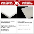 Bocolon High Density Polyethylene Sheets HDPE Plastic Sheet Board for DIY, Heavy Duty Industry, 1/8" Thick,Size 10"x 12", White Color