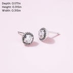 PANDORA Round Sparkle Stud Earrings - Classic Earrings for Women - Great Gift for Women - Made with Sterling Silver & Cubic Zirconia, With Gift Box