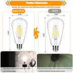 winsaLED 16 Pack LED Edison Bulbs 40W Equivalent, 4000K Cool White Dimmable ST19 Light Bulb, 4W LED Filament Bulb, 450LM E26 Vintage Bulbs for Ceiling Light Fixtures