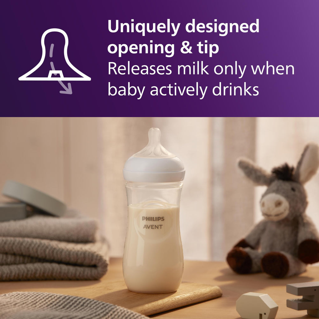 Philips Avent Natural Baby Bottles, Fast Flow, 11 oz, BPA-Free, 4-Pack