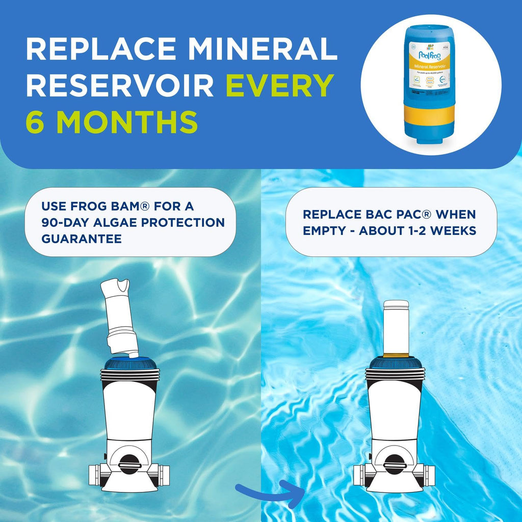 FROG Replacement Mineral Reservoir for use with Pool FROG Model 5400 Cycler - Prefilled Mineral Cartridge for Quick & Easy Pool Sanitization - Pool Opening Bundle