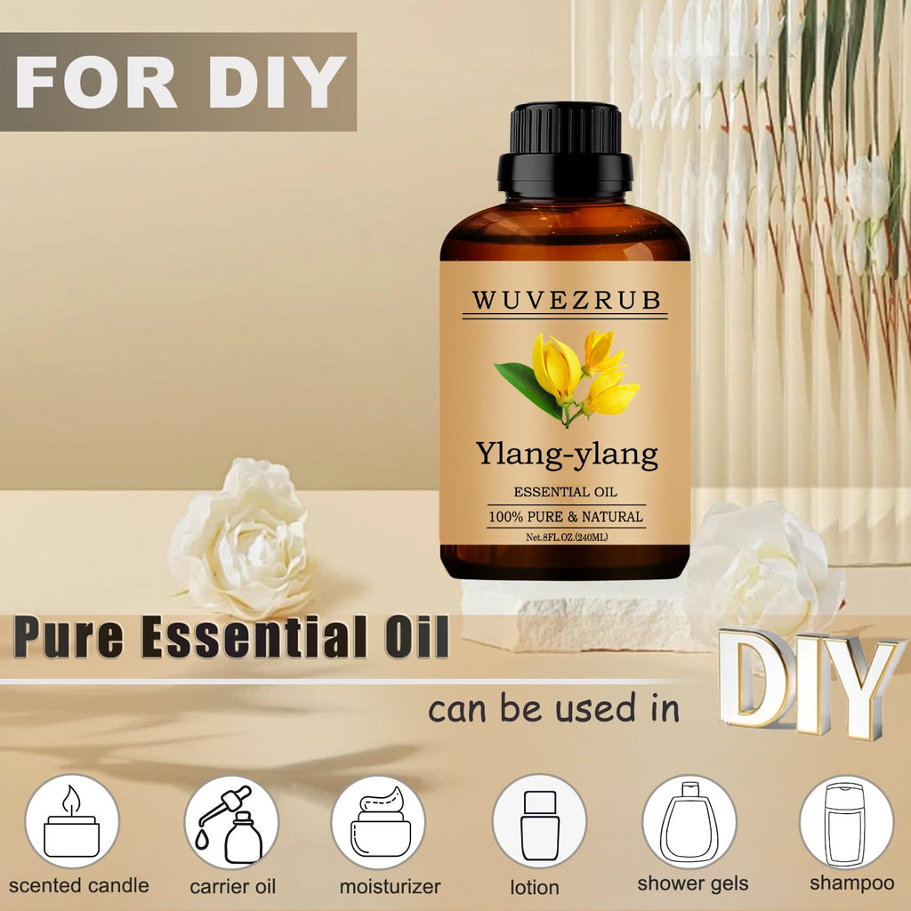 Ylang-Ylang Essential Oil 240ML, 100% Pure and Natural, Aromatherapy Diffuser - 8 Fl Oz