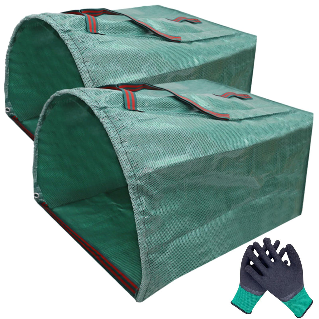Ideal Swan 72 Gallon Reusable Yard Leaf Bag Holder, 2 Pack Waste Collector