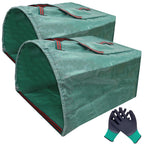 Ideal Swan 72 Gallon Reusable Yard Leaf Bag Holder, 2 Pack Waste Collector