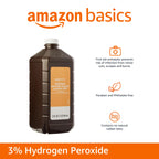 Amazon Basics Hydrogen Peroxide Topical Solution USP, First Aid Antiseptic for Cuts, Scrapes and Burns, 32 fl oz, 6-Pack