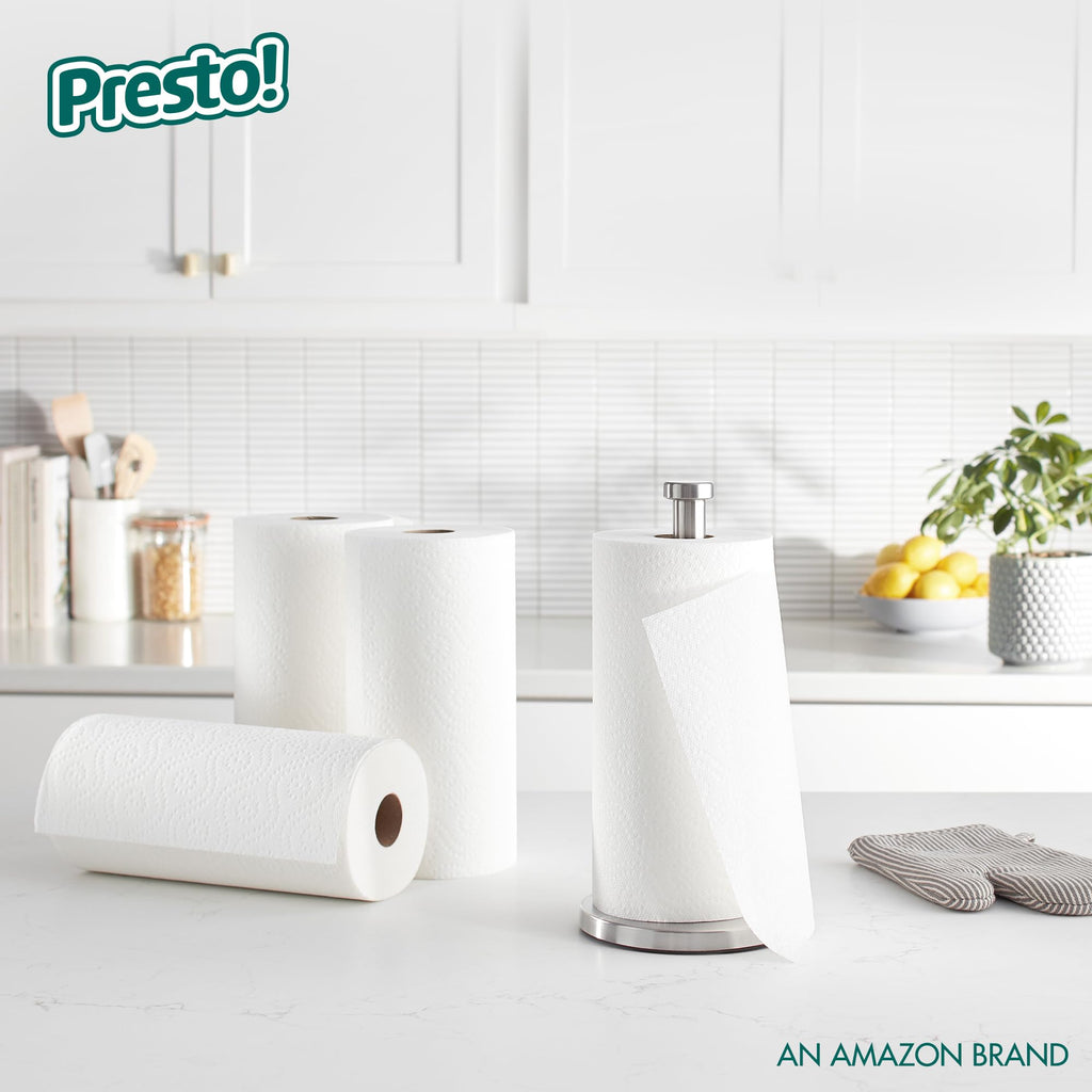 Amazon Brand - Presto! Ultra-Strong Premium Paper Towels, 158 Sheet Huge Roll - Flex-a-Size, 12 Rolls (2 Packs of 6), Equivalent to 38 Regular Rolls, White