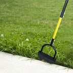 Byhagern Professional Edge Lawn Tool, Heavy Duty Steel Half Moon & Saw-Tooth Blade for Clean Borders, Long Handle Reduces Back Strain, Manual Edger Ideal for Garden Edges, Sidewalks, Flower Beds