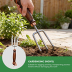 Zenrok Garden Tools, 4 Pack Garden Shovel with Wooden Handles Hand Tools with Transplanting Hand Shovel, Rake and Root Picker Ideal for Digging and Planting