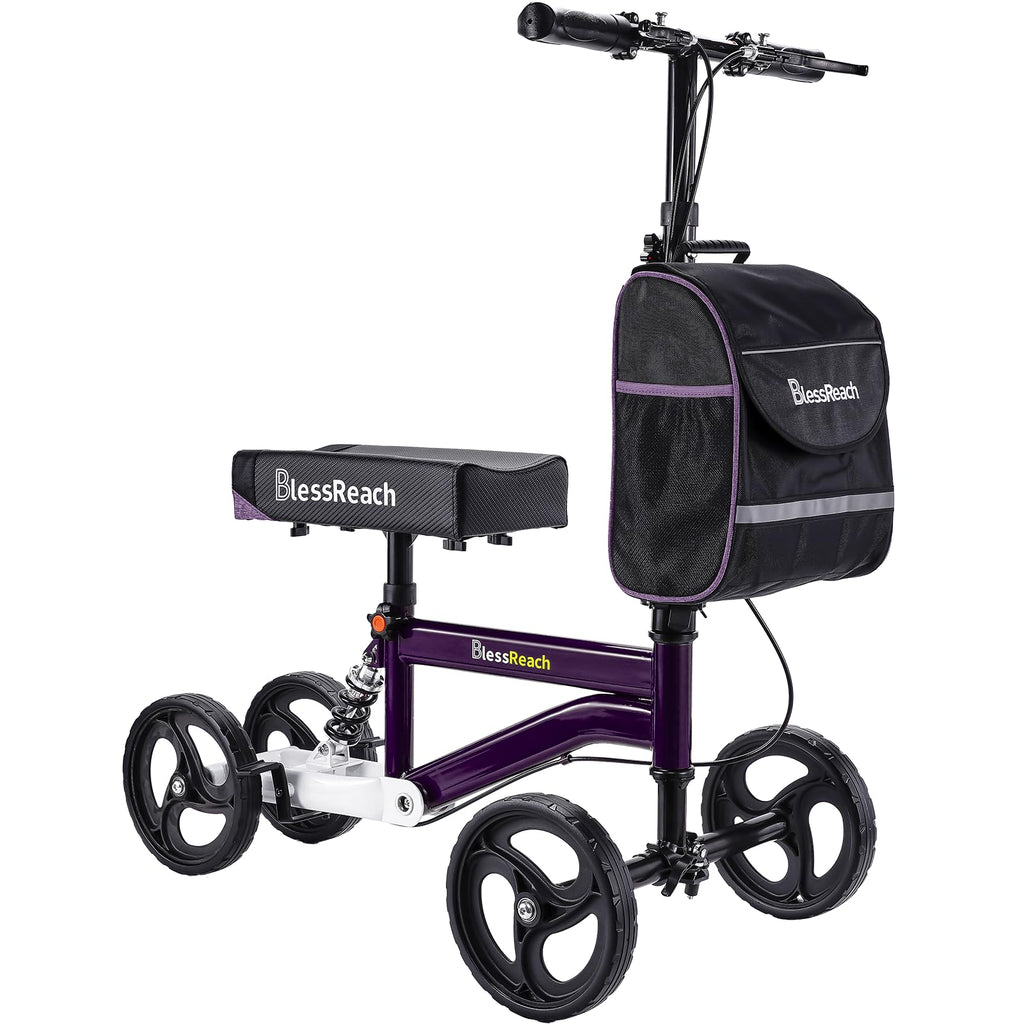 Economy Knee Scooter, Steerable Knee Walker, Foldable Knee Scooters for Foot Injuries Adult Best Crutches Alternative (Purple)