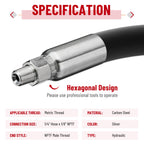 Racewill 12 Pack 1/8" NPTF Hydraulic Hose Fittings, 1/4" I.D. Hose x 1/8" NPTF Male with Protection Cover Hydraulic Hose End Crimp Fitting Kits